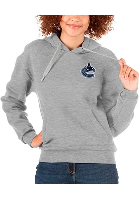 Antigua Vancouver Canucks Womens Grey Victory Hooded Sweatshirt