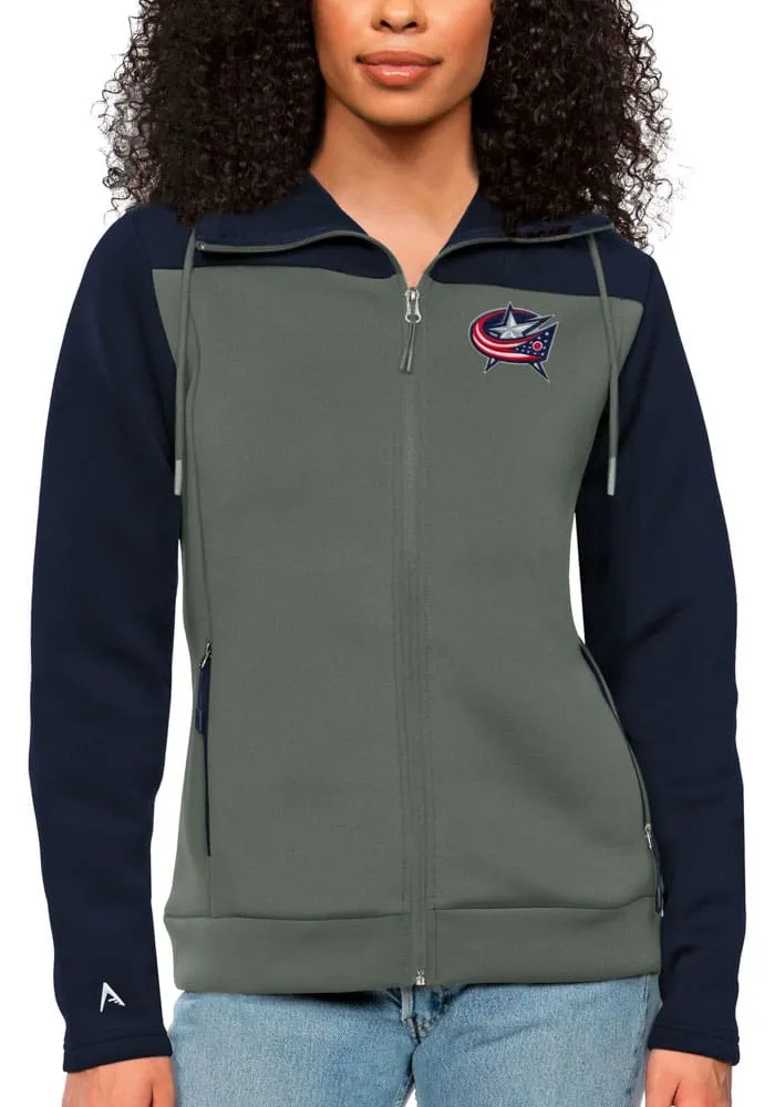 Antigua Columbus Blue Jackets Womens Navy Protect Medium Weight Jacket