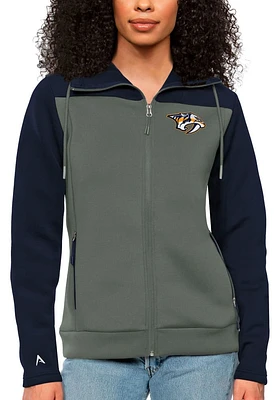 Antigua Nashville Predators Womens Navy Blue Protect Medium Weight Jacket