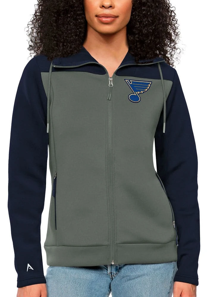 Antigua St Louis Blues Womens Navy Blue Protect Medium Weight Jacket