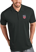 Antigua USMNT Mens Grey Tribute Short Sleeve Polo