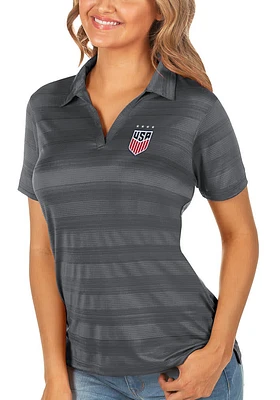Antigua USWNT Womens Compass Short Sleeve Polo Shirt