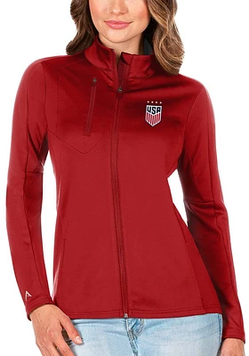 Antigua USWNT Womens Red Generation Light Weight Jacket