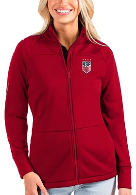 Antigua USWNT Womens Red Links Medium Weight Jacket