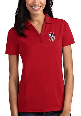 Antigua USWNT Womens Tribute Short Sleeve Polo Shirt