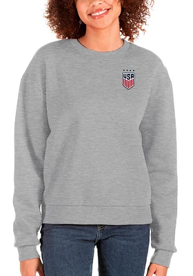 Antigua USWNT Womens Grey Victory Crew Sweatshirt