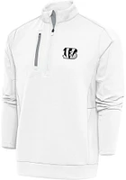 Antigua Cincinnati Bengals Mens Metallic Logo Generation Long Sleeve Qtr Zip Pullover