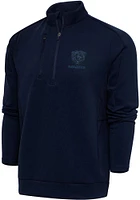 Antigua Chicago Bears Mens Navy Blue Tonal Logo Generation Long Sleeve Qtr Zip Pullover