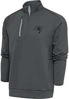 Antigua Tampa Bay Buccaneers Mens Grey Tonal Logo Generation Long Sleeve Qtr Zip Pullover
