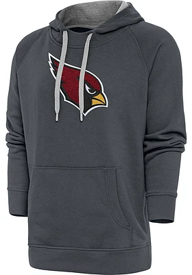 Antigua Arizona Cardinals Mens Charcoal Chenille Logo Victory Long Sleeve Hoodie