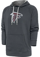 Antigua Atlanta Falcons Mens Charcoal Chenille Logo Victory Long Sleeve Hoodie