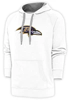 Antigua Baltimore Ravens Mens White Full Front Chenille Victory Long Sleeve Hoodie