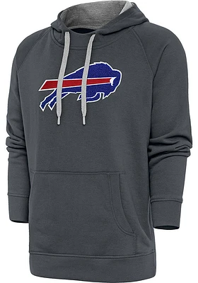 Antigua Buffalo Bills Mens Charcoal Chenille Logo Victory Long Sleeve Hoodie