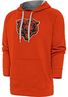 Antigua Chicago Bears Mens Orange Full Front Chenille Victory Long Sleeve Hoodie