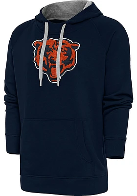 Antigua Chicago Bears Mens Navy Blue Full Front Chenille Victory Long Sleeve Hoodie