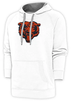 Antigua Chicago Bears Mens White Victory Pullover Hood Long Sleeve Hoodie