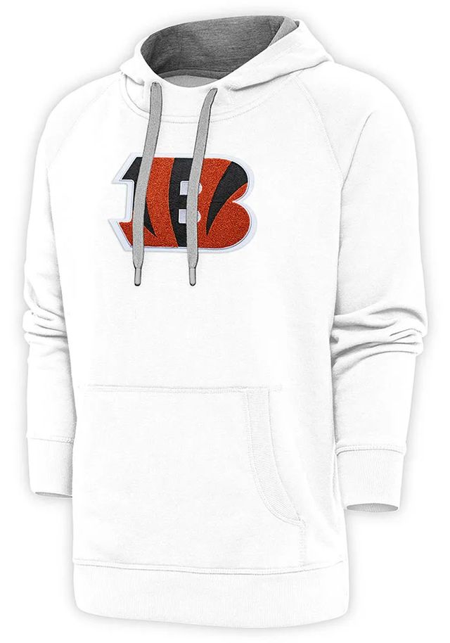 Antigua Cincinnati Bengals Mens White Victory Pullover Hood Long Sleeve Hoodie