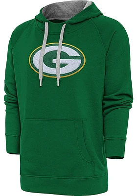 Antigua Green Bay Packers Mens Full Front Chenille Victory Long Sleeve Hoodie
