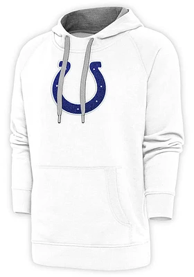 Antigua Indianapolis Colts Mens White Full Front Chenille Victory Long Sleeve Hoodie