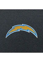 Antigua Los Angeles Chargers Mens Charcoal Chenille Logo Victory Long Sleeve Hoodie