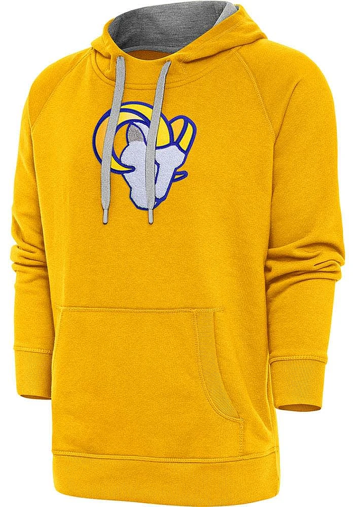 Antigua Los Angeles Rams Mens Gold Chenille Logo Victory Long Sleeve Hoodie