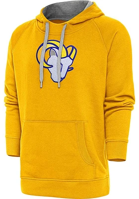 Antigua Los Angeles Rams Mens Gold Chenille Logo Victory Long Sleeve Hoodie
