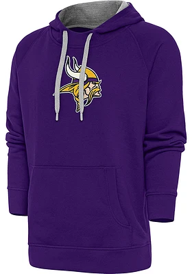 Antigua Minnesota Vikings Mens Purple Full Front Chenille Victory Long Sleeve Hoodie