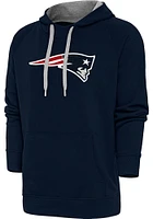 Antigua New England Patriots Mens Navy Blue Full Front Chenille Victory Long Sleeve Hoodie