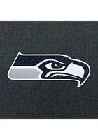 Antigua Seattle Seahawks Mens Charcoal Chenille Logo Victory Long Sleeve Hoodie