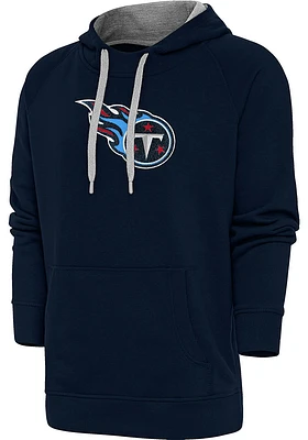 Antigua Tennessee Titans Mens Navy Blue Full Front Chenille Victory Long Sleeve Hoodie