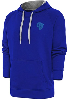Antigua Los Angeles Rams Mens Blue Tonal Logo Victory Long Sleeve Hoodie