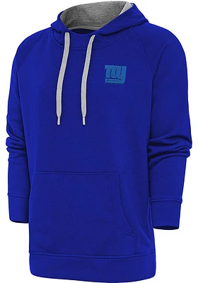 Antigua New York Giants Mens Blue Tonal Logo Victory Long Sleeve Hoodie