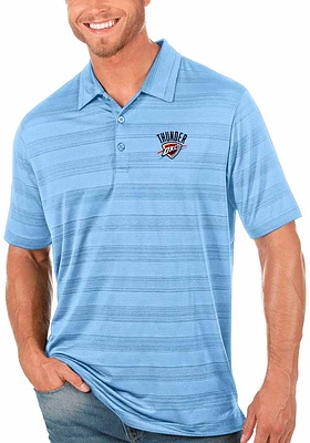 Antigua Oklahoma City Thunder Mens Blue Compass Short Sleeve Polo
