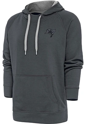 Antigua Tampa Bay Buccaneers Mens Charcoal Tonal Logo Victory Long Sleeve Hoodie
