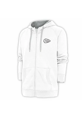 Antigua Kansas City Chiefs Mens White Metallic Logo Victory Long Sleeve Full Zip Jacket