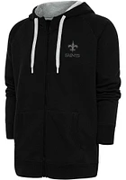 Antigua New Orleans Saints Mens Black Tonal Logo Victory Long Sleeve Full Zip Jacket