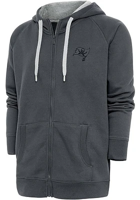 Antigua Tampa Bay Buccaneers Mens Charcoal Tonal Logo Victory Long Sleeve Full Zip Jacket