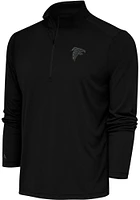 Antigua Atlanta Falcons Mens Black Tonal Logo Tribute Long Sleeve Qtr Zip Pullover