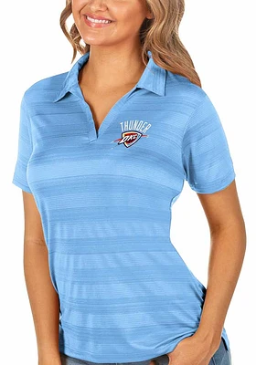 Antigua Oklahoma City Thunder Womens Light Blue Compass Short Sleeve Polo Shirt