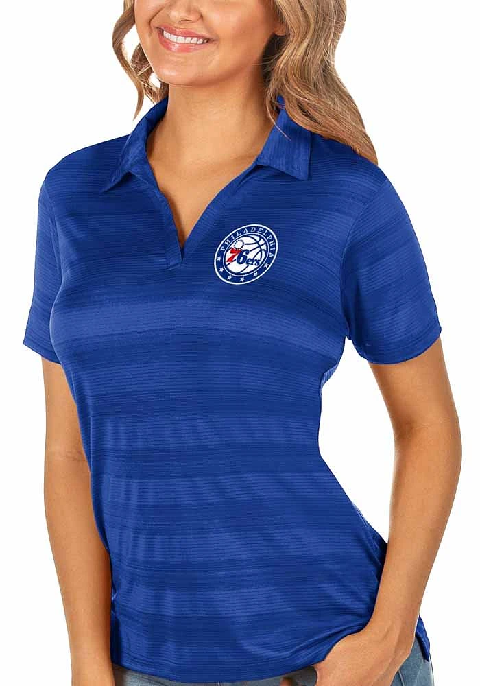Antigua Philadelphia 76ers Womens Compass Short Sleeve Polo Shirt