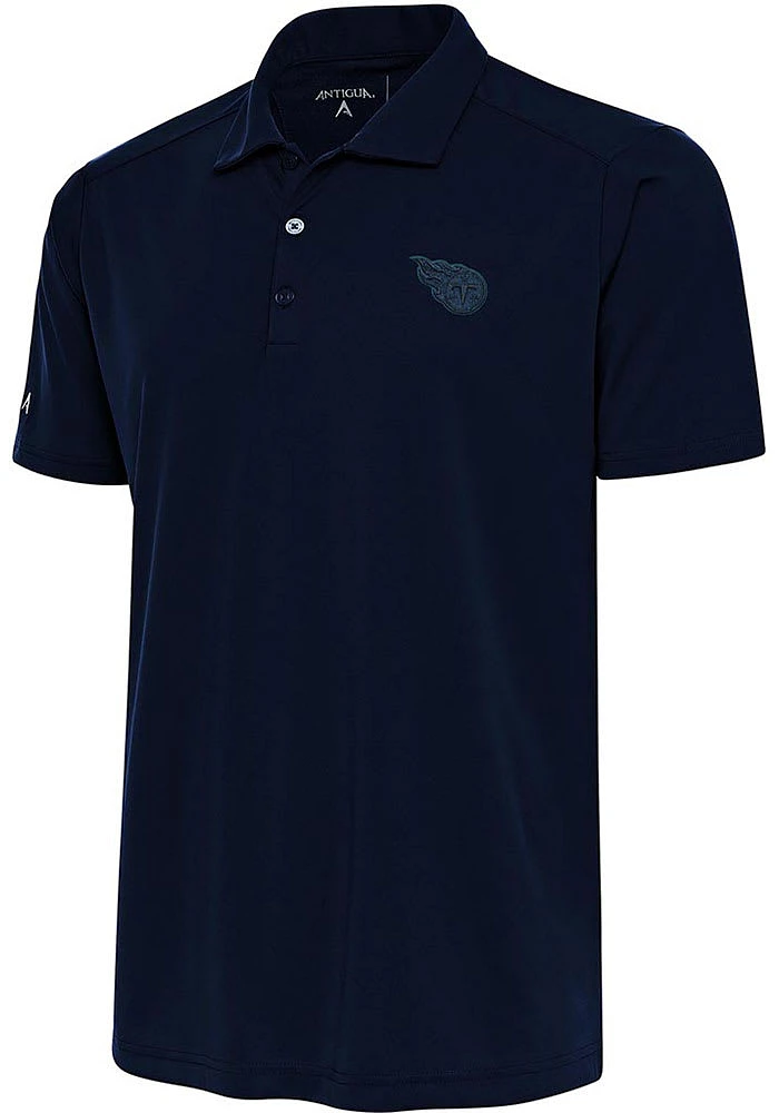 Antigua Tennessee Titans Mens Navy Blue Tonal Logo Tribute Short Sleeve Polo