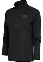 Antigua Tampa Bay Buccaneers Womens Grey Tonal Logo Tribute Qtr Zip Pullover