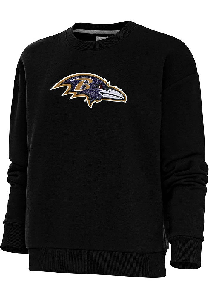 Antigua Baltimore Ravens Womens Full Front Chenille Victory Crew Sweatshirt