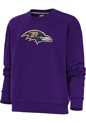 Antigua Baltimore Ravens Womens Full Front Chenille Victory Crew Sweatshirt