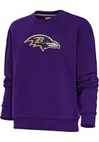 Antigua Baltimore Ravens Womens Full Front Chenille Victory Crew Sweatshirt
