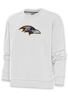 Antigua Baltimore Ravens Womens Full Front Chenille Victory Crew Sweatshirt