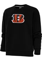 Antigua Cincinnati Bengals Womens Full Front Chenille Victory Crew Sweatshirt