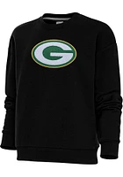 Antigua Green Bay Packers Womens Full Front Chenille Victory Crew Sweatshirt