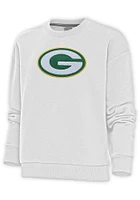 Antigua Green Bay Packers Womens Full Front Chenille Victory Crew Sweatshirt