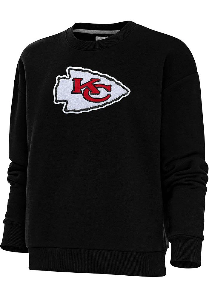 Antigua Kansas City Chiefs Womens Full Front Chenille Victory Crew Sweatshirt